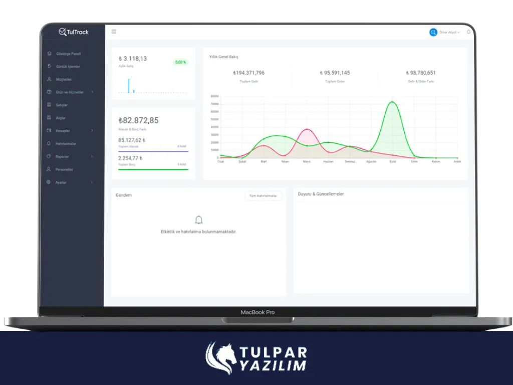 TulTrack online ön muhasebe programının tanıtım görseli